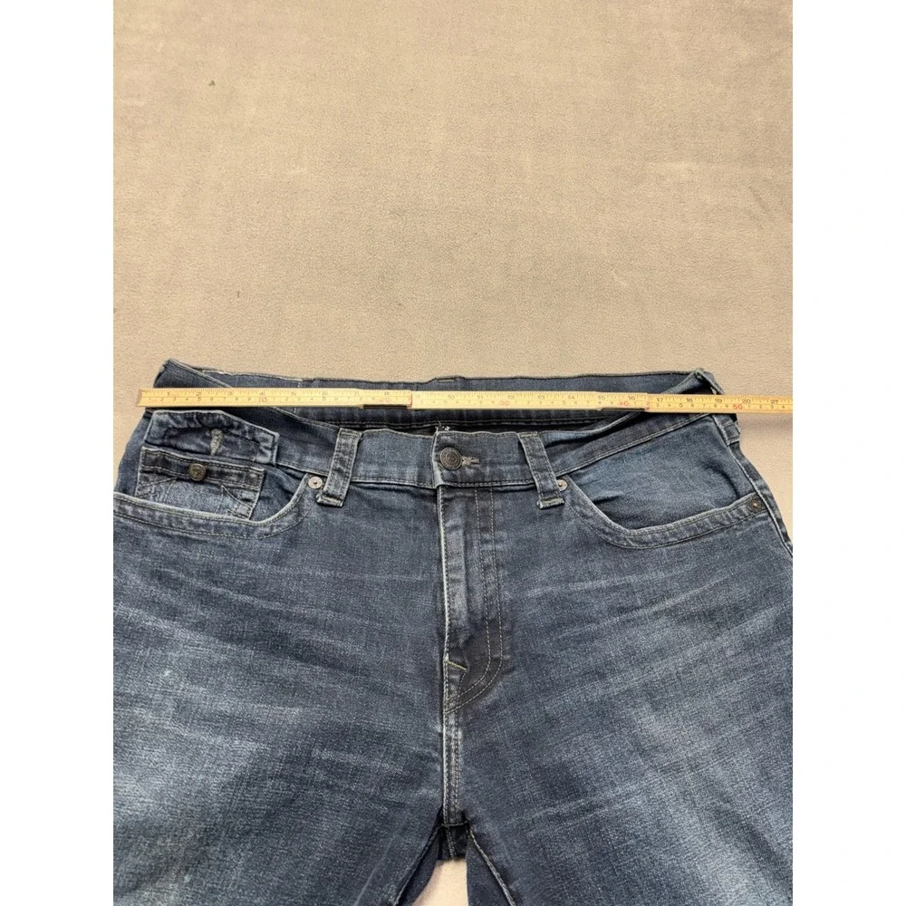 True Religion Geno Relaxed Slim Jeans Mens 38 Dark Wash Blue Geno Flap SN Denim